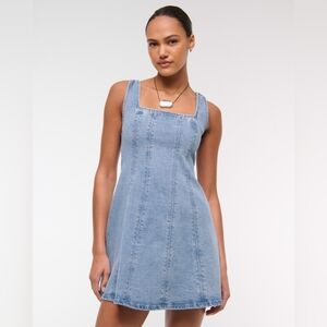 Abercrombie & Fitch Mila Squareneck Denim Mini Dress NWT